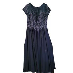 Morilee bt Madeline Gardner navy blue gown- L